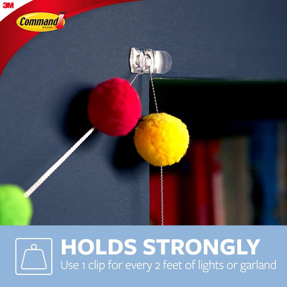 Command Clear Decorating Clips With 24 Mini Strips - 20 pk