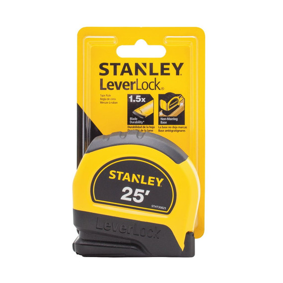 Stanley Yellow/black Leverlock Measuring Tape - 25'