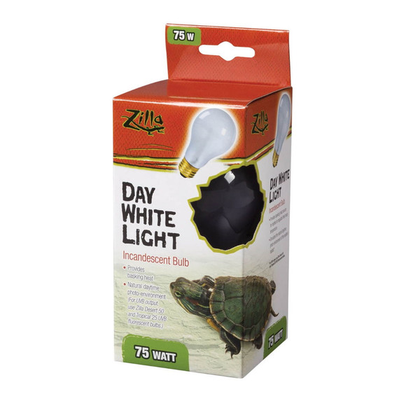 Zilla Day White Light Incandescent Heat Bulb For Reptiles - 75 W