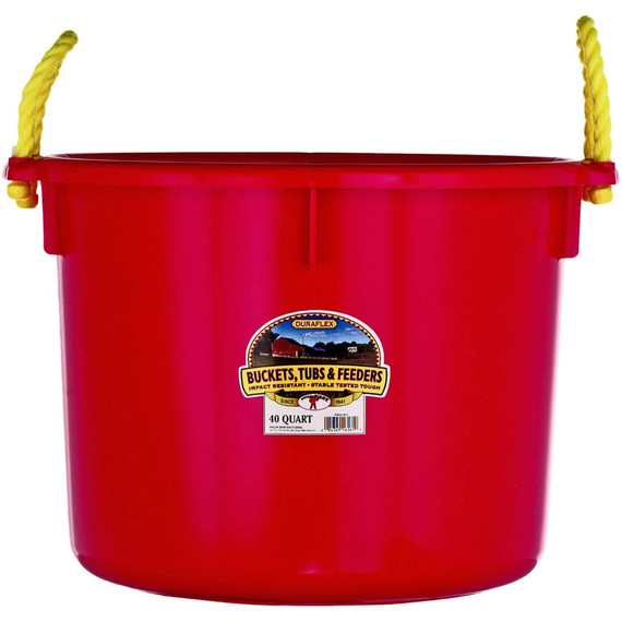 Little Giant Red Polyethylene Plastic Muck Tub - 40 qt