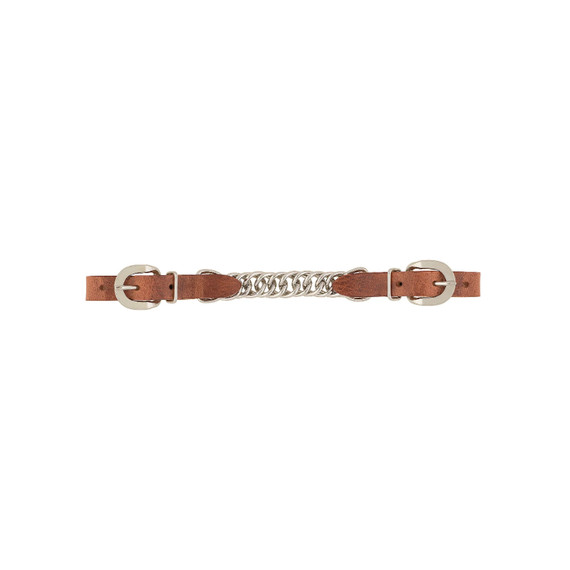 Weaver Equine Harness Leather 4-1/2" Single Flat Link Chain Curb Strap - Russet