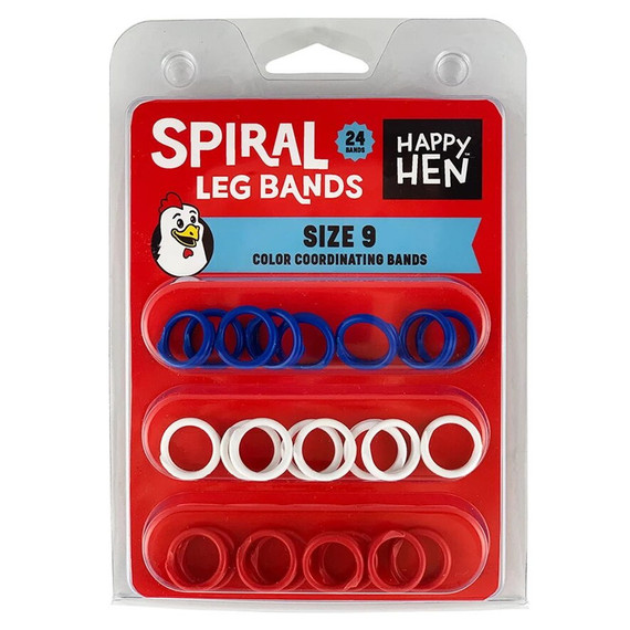 Happy Hen Treats Size 9 Spiral Leg Bands - 24 pk