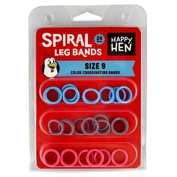 Happy Hen Treats Size 9 Spiral Leg Bands - 24 pk