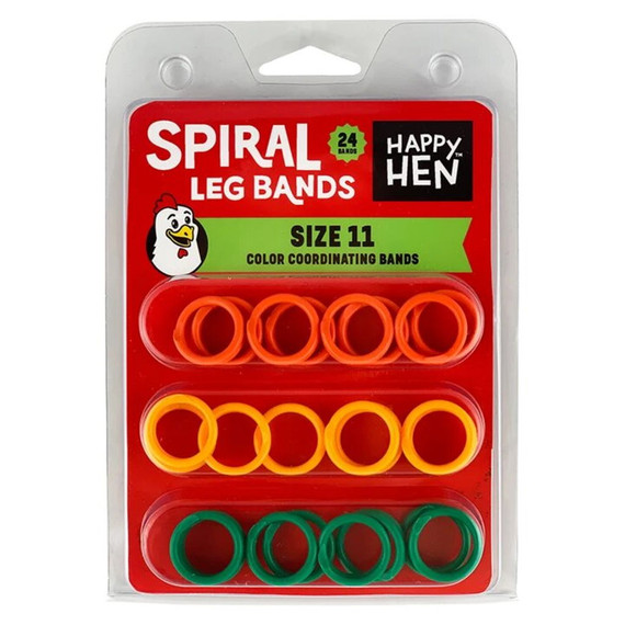 Happy Hen Treats Size 11 Spiral Leg Bands - 24 pk