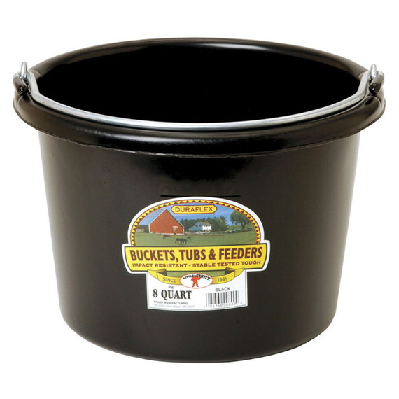 Miller Manufacturing 8 Qt Polyethylene Plastic Bucket - Black