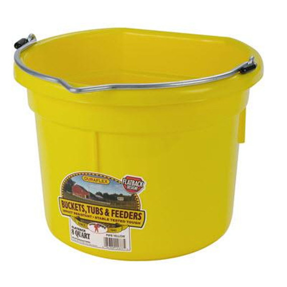 Miller Yellow Little Giant Flat-back Plastic Bucket - 8 Qt