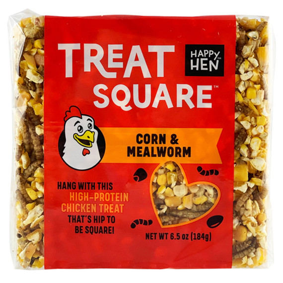 Happy Hen Treat Mealworm & Corn Treat Square Poultry Treat - 6.5 oz