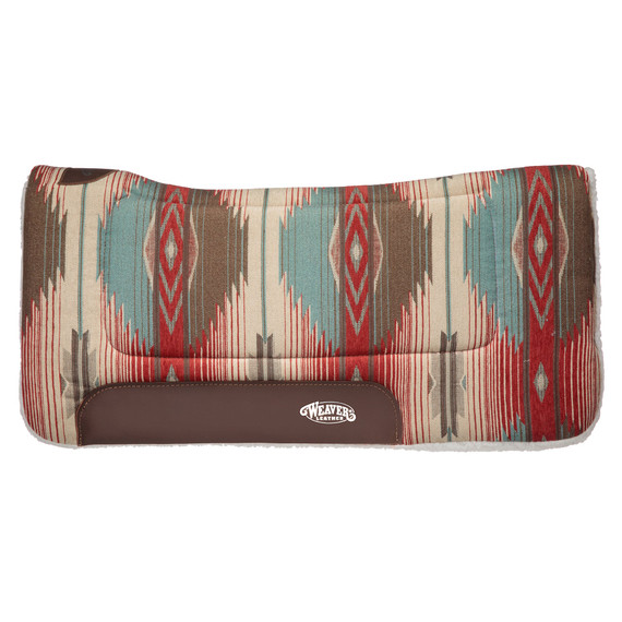 Weaver Leather Herculon Contoured Saddle Pad - 32" X 32" - Red/Turquoise