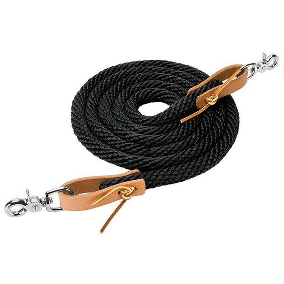 Weaver Leather Poly Roper Reins With Scissor Snap - 3/8" x 8'