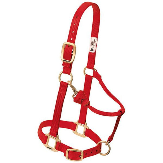 Weaver Leather 3/4" Original Adjustable Chin And Throat Snap Suckling Halter - Red