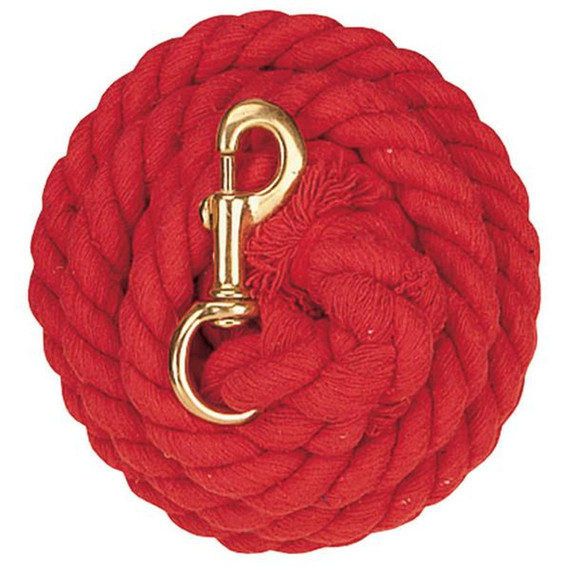 Weather Leather Cotton Lead Rope With Brass Snap - Red