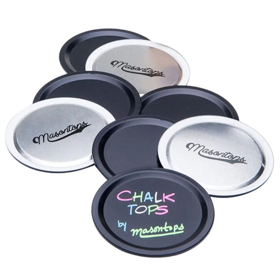 Masontops Wide Mouth Chalk Top Blackboard Disc Lid - 8 Pcs