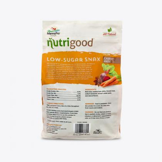 Manna Pro Nutrigood Low-Sugar Snax Carrot Anise Horse Treat - 4 lb