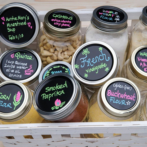 Masontops Regular Mouth Chalk Top Blackboard Disc Lid - 8 pcs