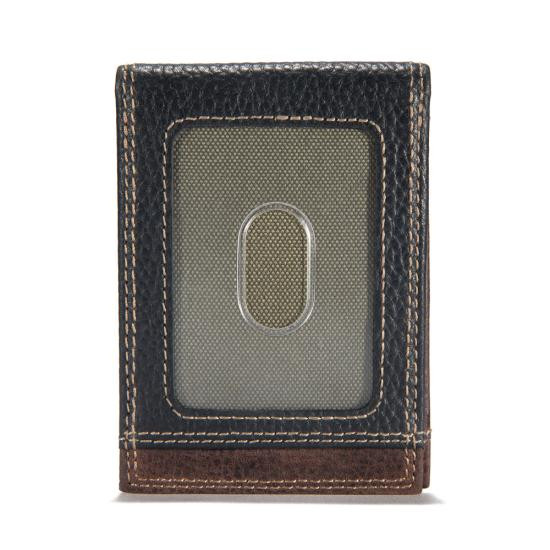Carhartt Men's Leather Rugged Front Pocket Wallet - Brown/Black