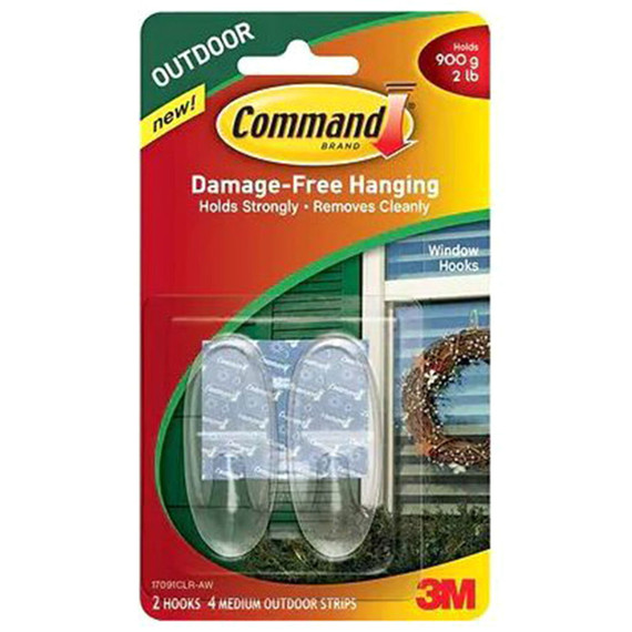 Command Clear Outdoor Window Hook - Medium