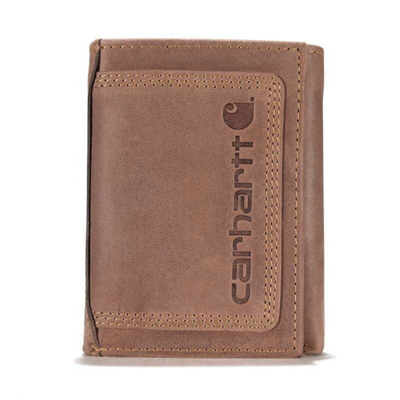 Carhartt Men's Leather Detroit Trifold Wallet - Brown