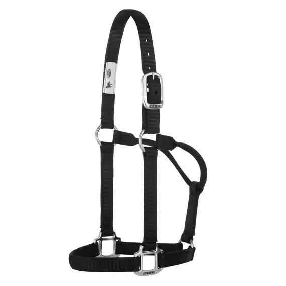 Weaver Leather Chrome Plated Non-Adjustable Nylon Halter - Average