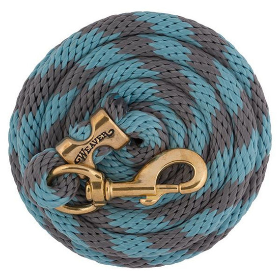Weaver Leather 10' Brass Snap Poly Lead Rope - Slate Blue/titanium Gray