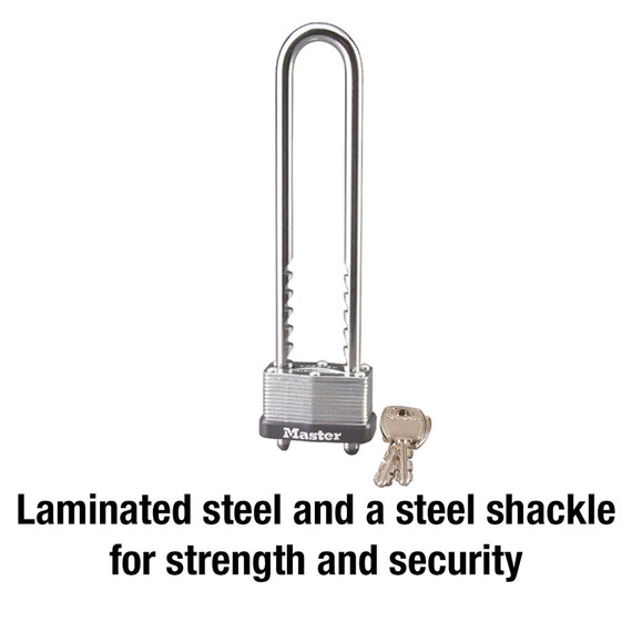 Master Lock 1-3/4" Wide Laminated Steel Warded Padlock With Adjustable Shackle