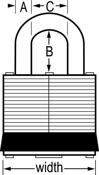 Master Lock Wide Laminated Steel Pin Tumbler Padlock - 2"