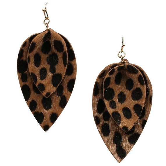 Blazin Roxx Leopard Leaf Earrings