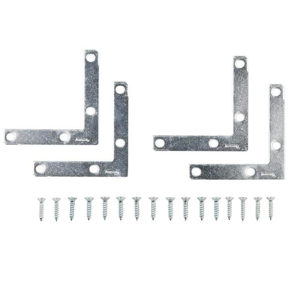 National Hardware 3" X 1/2" Flat Corner Iron Braces - 4 Pk