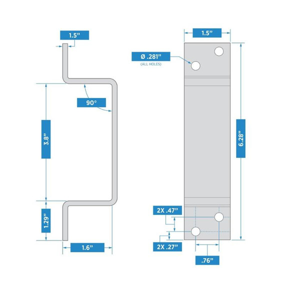 National Hardware Closed Bar Holder - 6.4" X 1-1/2"