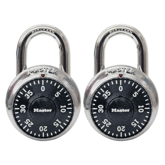 Master Lock Black Dial Combination Padlock - 2 Pk