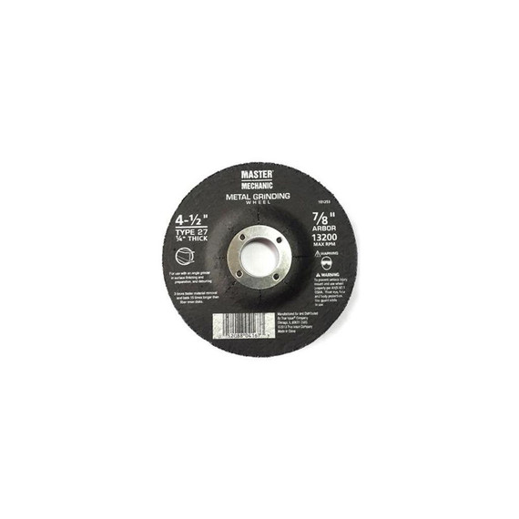 Master Mechanic Metal Depressed Center Grinding Wheel - 4-1/2" X 1/4" X 7/8"