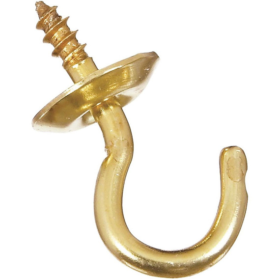 National Hardware 7/8" Brass Cup Hook - 5 pk