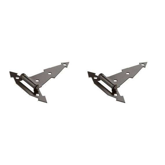 National Hardware Black Ornamental T Hinges - 7"
