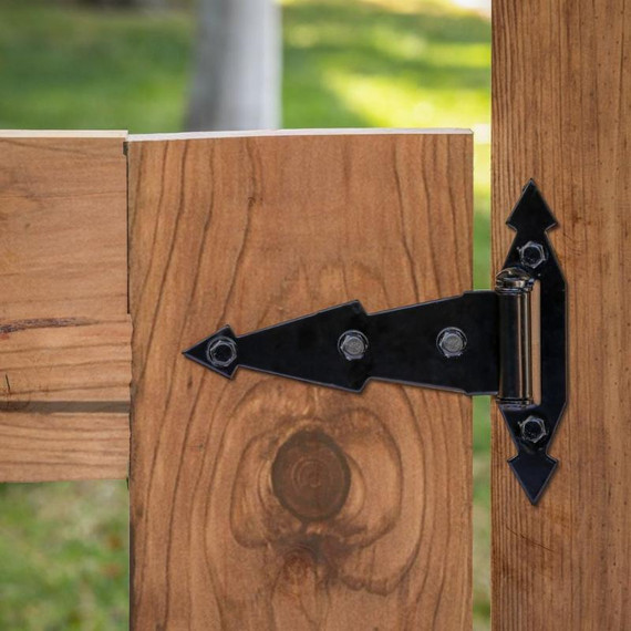National Hardware Black Ornamental T Hinges - 7"