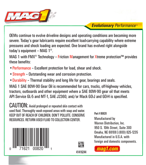 Mag 1 80W-90 Conventional Gear Oil - 1 qt