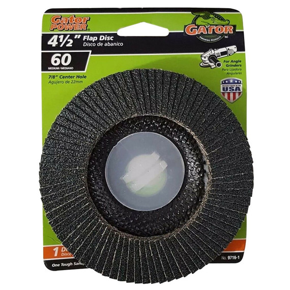 Gator 60 Grit Abrasive Flap Disc - 4-1/2" X 7/8"