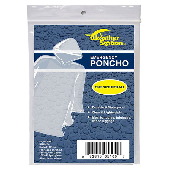 Weather Station Emergency Poncho - Clear