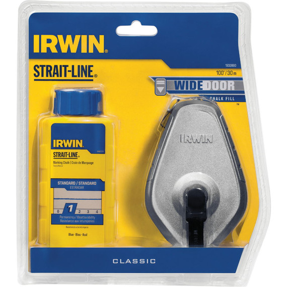 Irwin Strait-line Aluminum Reel & Chalk Combo - Blue Standard - 100'
