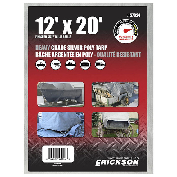Erickson Heavy Grade Silver Poly Tarp - Silver