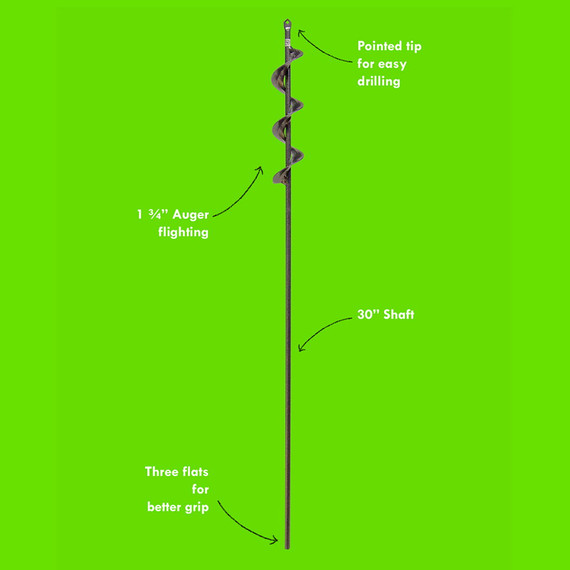 Yard Butler Roto Digger Garden Digging Auger Drill Bit - 30"