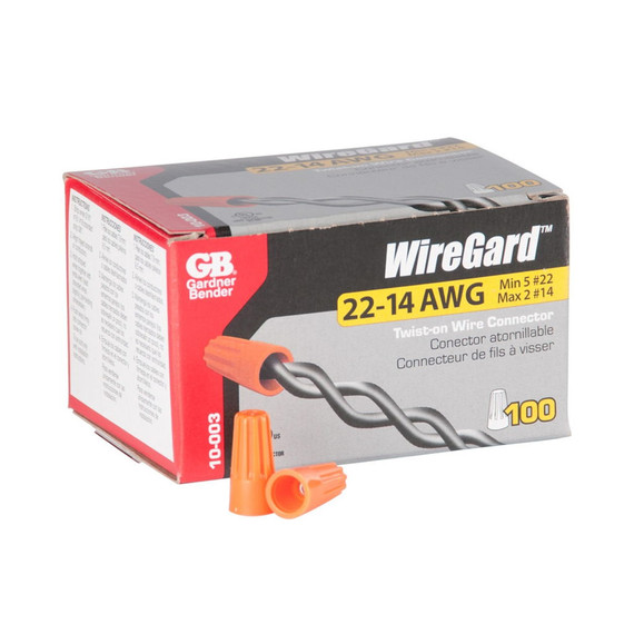 Gardner Bender Orange #22-#14 Awg Wiregard Twist-on Wire Connectors - 100 pcs