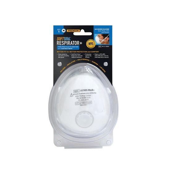 Softseal N95 Respirator Mask With Valve - Medium