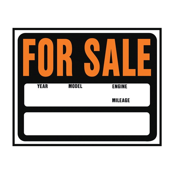 Hy-Ko Auto/Boat For Sale Year, Model, Engine, Mileage Jumbo Plastic Sign - 15" X 19"