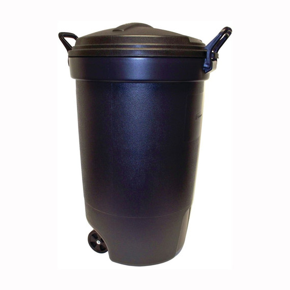 Rubbermaid Wheeled Black Trash Can - 32 gal