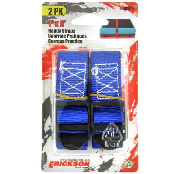 Erickson 1" X 6' Blue Handy Strap - 2 pk