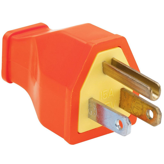 Pass & Seymour Orange High-impact Thermoplastic Plug - 15 amp