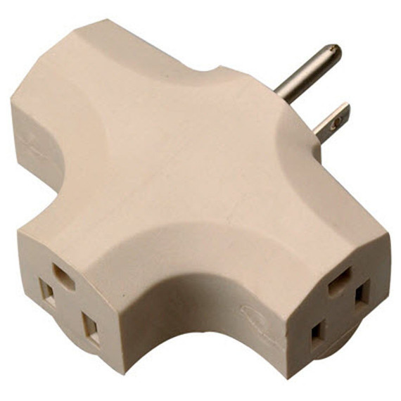 Master Electrician Vinyl Grounded Cube Tap - Beige