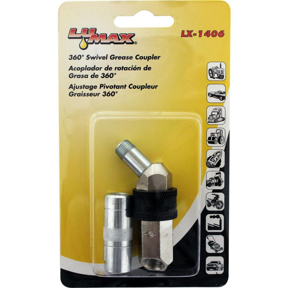 Lumax  Silver 360° Swivel Grease Coupler