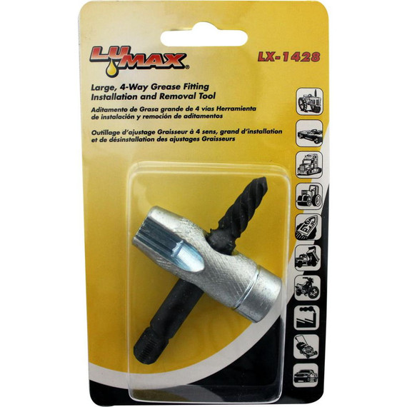Lumax Large Four-way Grease Fitting Tool