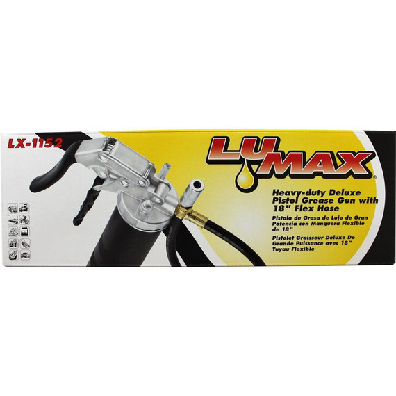 Lumax Heavy-duty Deluxe Pistol Grease Gun With 18" Flex Hose