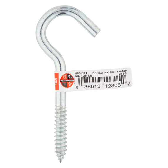 National Hardware Zinc Plated Screw Hook - 5/16" X 4-1/2"